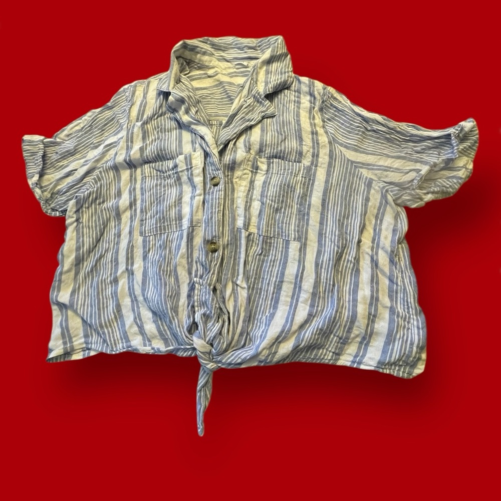 GAP Blue and White Striped Shirt